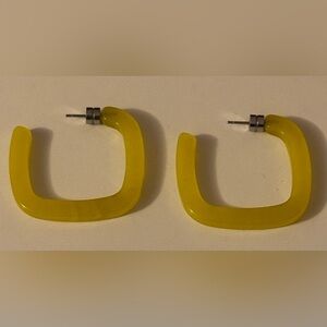 Machete Bright Yellow Square Midi Hoops